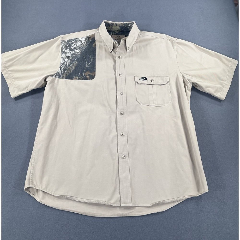 Mossy Oak Sportswear Vintage Hunting Shooting Shirt Camo Short Sleeve Mens XL